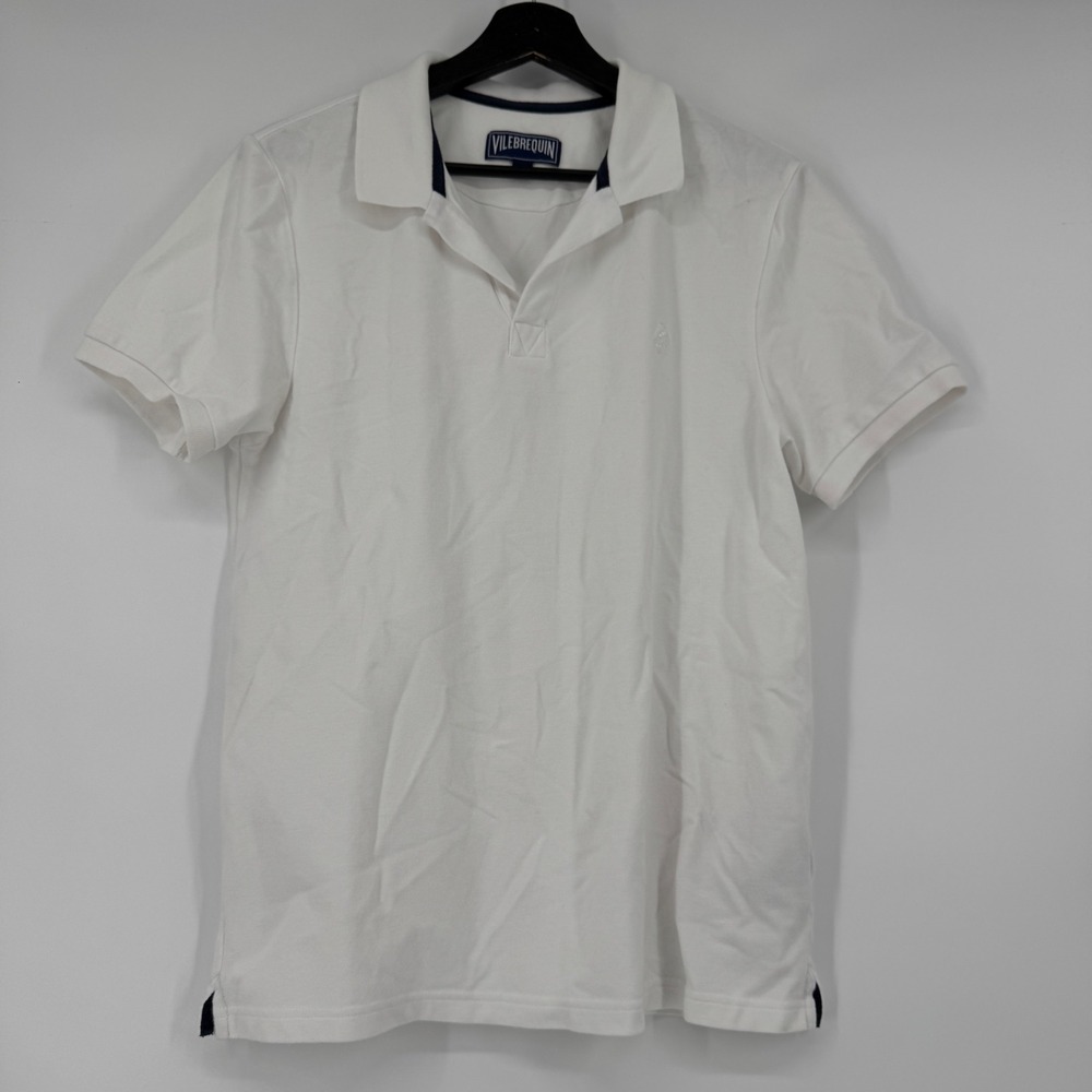 Vilebrequin Mens White Organic Cotton Pique Polo Shirt Medium W004866805
